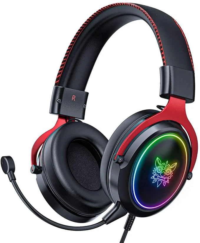 MOSHOU ONIKUMA X10 Gaming Headset with Detachable Noise Cancelling Mic LED Light