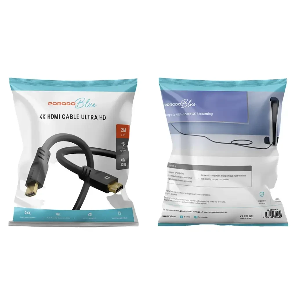 Porodo Blue 4K/60Hz HDMI Cable Ultra HD
